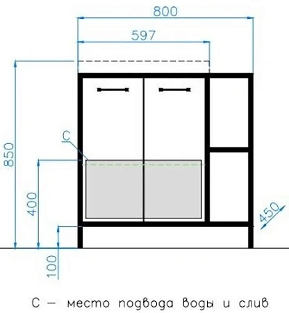Тумба под раковину Style Line ЛОФТ 1.1 60/80 см Classic 60 БЕТОН ЛС-000010019 Тумба под раковину Style Line ЛОФТ 1.1 60/80 см Classic 60 БЕТОН ЛС-000010019
