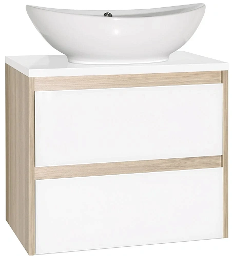 Тумба под раковину Style Line Монако 60 (2 ящ.), Гамма 56, Ориноко/бел лакобель, PLUS ЛС-00000622 Тумба под раковину Style Line Монако 60 (2 ящ.), Гамма 56, Ориноко/бел лакобель, PLUS ЛС-00000622