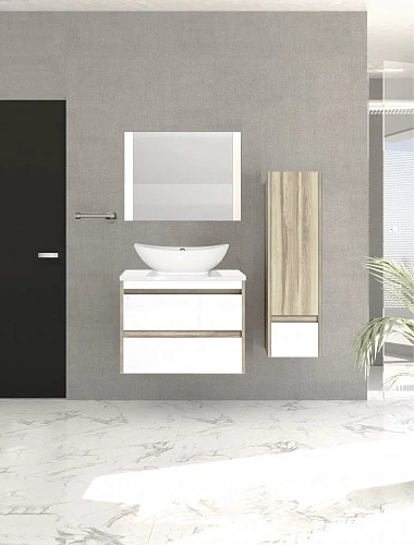 Тумба под раковину Style Line Монако 70 (2 ящ.), Гамма 56, Ориноко /бел лакобель, PLUS ЛС-00000633 Тумба под раковину Style Line Монако 70 (2 ящ.), Гамма 56, Ориноко /бел лакобель, PLUS ЛС-00000633