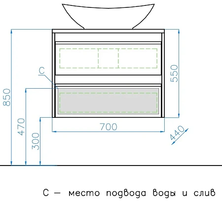 Тумба под раковину Style Line Монако 70 (2 ящ.), Гамма 56, Ориноко /бел лакобель, PLUS ЛС-00000633 Тумба под раковину Style Line Монако 70 (2 ящ.), Гамма 56, Ориноко /бел лакобель, PLUS ЛС-00000633