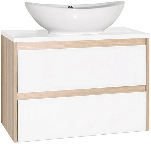 Тумба под раковину Style Line Монако 80 (2 ящ.), Гамма 56, Ориноко/бел лакобель, PLUS ЛС-00000635 Тумба под раковину Style Line Монако 80 (2 ящ.), Гамма 56, Ориноко/бел лакобель, PLUS ЛС-00000635