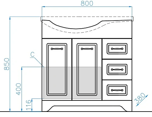 Тумба под раковину Style Line Олеандр-2 82 (3 ящ.) под раковину Коралл 82, ПРАВ Люкс Карпатская ель ЛС-000010026 Тумба под раковину Style Line Олеандр-2 82 (3 ящ.) под раковину Коралл 82, ПРАВ Люкс Карпатская ель ЛС-000010026