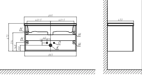 Тумба под раковину Velvex Klaufs 90.1Y (шатанэ/черный) tpKLA.90.1Y-617.217 Тумба под раковину Velvex Klaufs 90.1Y (шатанэ/черный) tpKLA.90.1Y-617.217