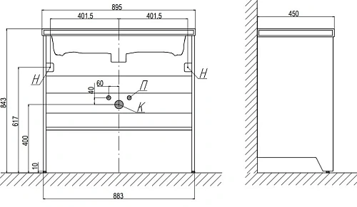 Тумба под раковину Velvex Klaufs 90.2D.1Y (белый) tnKLA.90.2D.1Y-616.216 Тумба под раковину Velvex Klaufs 90.2D.1Y (белый) tnKLA.90.2D.1Y-616.216