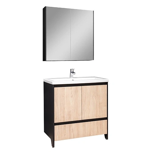 Тумба под раковину Velvex Klaufs 90.2D.1Y (шатанэ/черный) tnKLA.90.2D.1Y-617.217 Тумба под раковину Velvex Klaufs 90.2D.1Y (шатанэ/черный) tnKLA.90.2D.1Y-617.217