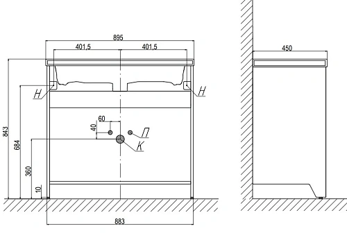 Тумба под раковину Velvex Klaufs 90.2D.1Y (шатанэ/черный) tnKLA.90.2D.1Y-617.217 Тумба под раковину Velvex Klaufs 90.2D.1Y (шатанэ/черный) tnKLA.90.2D.1Y-617.217