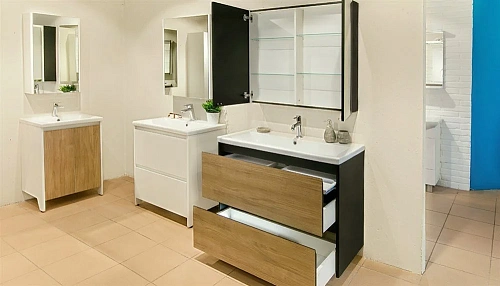 Тумба под раковину Velvex Klaufs 90.2Y (шатанэ/черный) tpKLA.90.2Y-617.217 Тумба под раковину Velvex Klaufs 90.2Y (шатанэ/черный) tpKLA.90.2Y-617.217