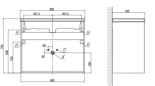 Тумба под раковину Velvex Klaufs 90.2Y (шатанэ/черный) tpKLA.90.2Y-617.217 Тумба под раковину Velvex Klaufs 90.2Y (шатанэ/черный) tpKLA.90.2Y-617.217