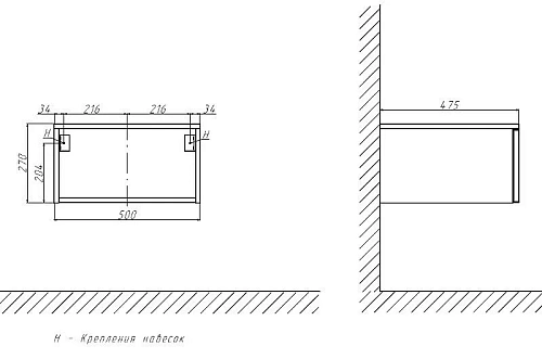 Тумба под раковину Velvex Unit 50, высота 27 белый лед tpUNI.50.H27.Y-223 Тумба под раковину Velvex Unit 50, высота 27 белый лед tpUNI.50.H27.Y-223
