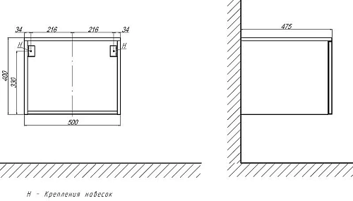 Тумба под раковину Velvex Unit 50, высота 40 белый лед tpUNI.50.H40.Y.VY-223 Тумба под раковину Velvex Unit 50, высота 40 белый лед tpUNI.50.H40.Y.VY-223