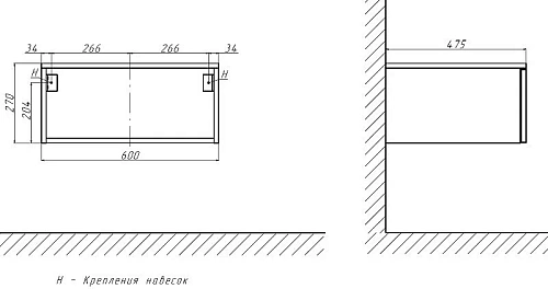 Тумба под раковину Velvex Unit 60, высота 27 бежевый шёлк tpUNI.60.H27.Y-215 Тумба под раковину Velvex Unit 60, высота 27 бежевый шёлк tpUNI.60.H27.Y-215