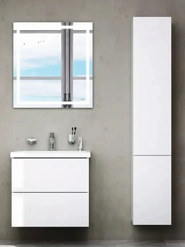 Тумба с раковиной AM.PM Gem M90-FHX0602-WC0602WG подвесная, 60 см, 2 ящика push-to-open, белый Тумба с раковиной AM.PM Gem M90-FHX0602-WC0602WG подвесная, 60 см, 2 ящика push-to-open, белый