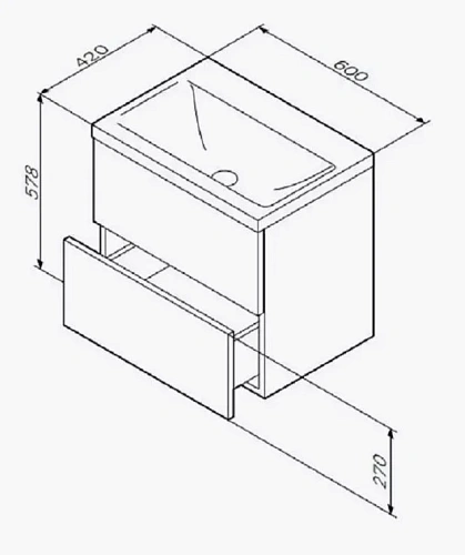 Тумба с раковиной AM.PM Gem M90-FHX0602-WC0602WG подвесная, 60 см, 2 ящика push-to-open, белый Тумба с раковиной AM.PM Gem M90-FHX0602-WC0602WG подвесная, 60 см, 2 ящика push-to-open, белый