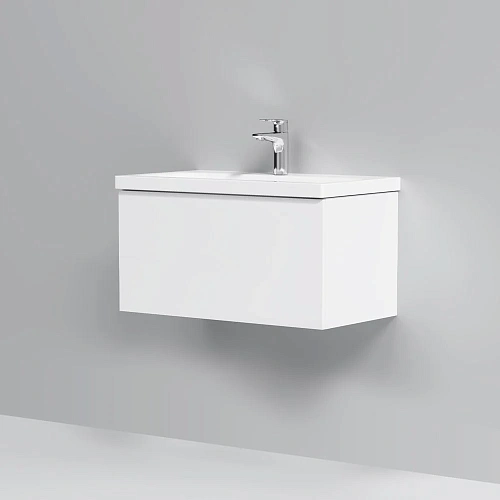 Тумба с раковиной AM.PM Gem M90-FHX07521-WC0752WG подвесная, 75 см, 1 ящик push-to-open, белый Тумба с раковиной AM.PM Gem M90-FHX07521-WC0752WG подвесная, 75 см, 1 ящик push-to-open, белый