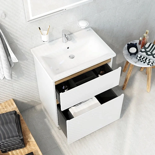 Тумба с раковиной AM.PM X-Joy BK85GL со смесителем и аксессуарами и зеркалом Тумба с раковиной AM.PM X-Joy BK85GL со смесителем и аксессуарами и зеркалом