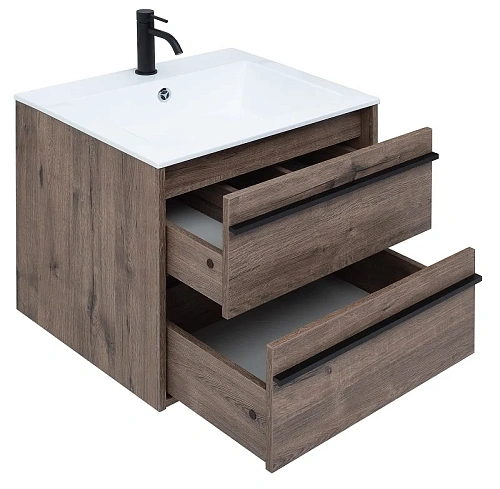 Тумба с раковиной Aquanet Lino 60 Дуб Веллингтон 00271944 Тумба с раковиной Aquanet Lino 60 Дуб Веллингтон 00271944
