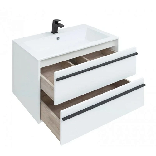 Тумба с раковиной Aquanet Lino 80 белый матовый 00271947 Тумба с раковиной Aquanet Lino 80 белый матовый 00271947