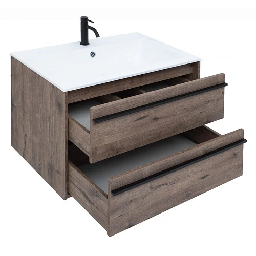 Тумба с раковиной Aquanet Lino 80 Дуб Веллингтон 00271948 Тумба с раковиной Aquanet Lino 80 Дуб Веллингтон 00271948