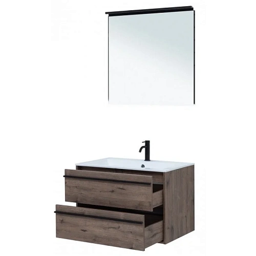 Тумба с раковиной Aquanet Lino 80 Дуб Веллингтон 00271948 Тумба с раковиной Aquanet Lino 80 Дуб Веллингтон 00271948