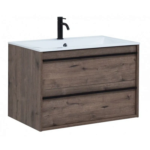 Тумба с раковиной Aquanet Lino 80 Дуб Веллингтон 00271948 Тумба с раковиной Aquanet Lino 80 Дуб Веллингтон 00271948