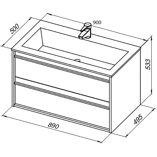 Тумба с раковиной Aquanet Lino 90 белый матовый 00271949 Тумба с раковиной Aquanet Lino 90 белый матовый 00271949