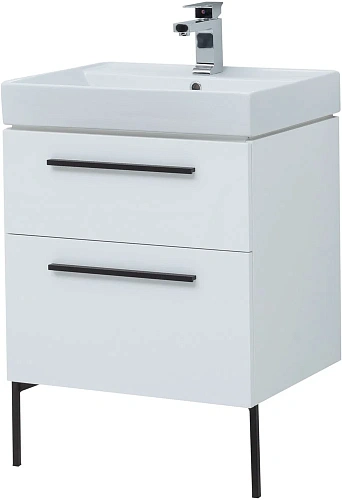 Тумба с раковиной Aquanet Nova 60 белый (2 ящика) 00242279 + 00242905 Тумба с раковиной Aquanet Nova 60 белый (2 ящика) 00242279 + 00242905