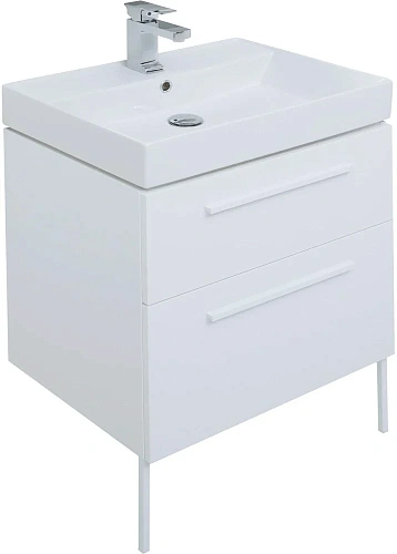 Тумба с раковиной Aquanet Nova 60 белый (2 ящика) 00242279 + 00242905 Тумба с раковиной Aquanet Nova 60 белый (2 ящика) 00242279 + 00242905