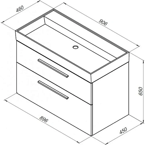 Тумба с раковиной Aquanet Nova 90 дуб рошелье (2 ящика) 00245257 Тумба с раковиной Aquanet Nova 90 дуб рошелье (2 ящика) 00245257