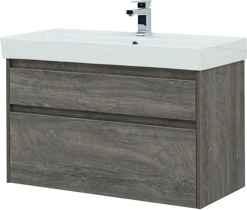 Тумба с раковиной Aquanet Nova Lite 100 дуб рошелье (2 ящика) 00242582 + 00242907 Тумба с раковиной Aquanet Nova Lite 100 дуб рошелье (2 ящика) 00242582 + 00242907