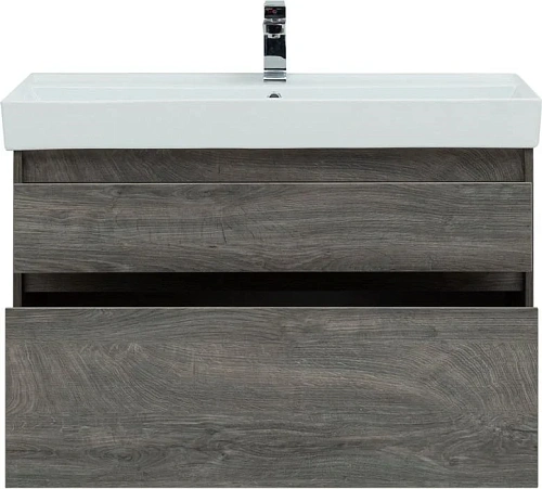 Тумба с раковиной Aquanet Nova Lite 100 дуб рошелье (2 ящика) 00242582 + 00242907 Тумба с раковиной Aquanet Nova Lite 100 дуб рошелье (2 ящика) 00242582 + 00242907