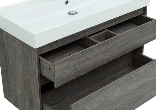 Тумба с раковиной Aquanet Nova Lite 100 дуб рошелье (2 ящика) 00242582 + 00242907 Тумба с раковиной Aquanet Nova Lite 100 дуб рошелье (2 ящика) 00242582 + 00242907