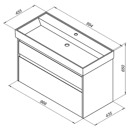 Тумба с раковиной Aquanet Nova Lite 100 дуб рошелье (2 ящика) 00242582 + 00242907 Тумба с раковиной Aquanet Nova Lite 100 дуб рошелье (2 ящика) 00242582 + 00242907