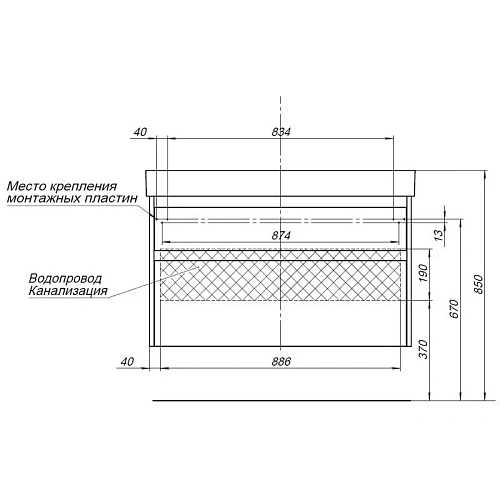 Тумба с раковиной Aquanet Nova Lite 100 дуб рошелье (2 ящика) 00242582 + 00242907 Тумба с раковиной Aquanet Nova Lite 100 дуб рошелье (2 ящика) 00242582 + 00242907