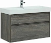 Тумба с раковиной Aquanet Nova Lite 100 дуб рошелье (2 ящика) 00245253