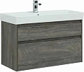 Тумба с раковиной Aquanet Nova Lite 100 дуб рошелье (2 ящика) 00245253 Тумба с раковиной Aquanet Nova Lite 100 дуб рошелье (2 ящика) 00245253