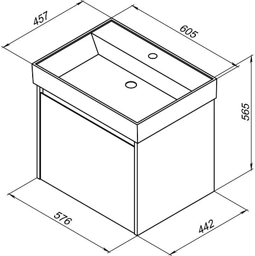 Тумба с раковиной Aquanet Nova Lite 60 дуб рустикальный (1 ящик) 00254694 Тумба с раковиной Aquanet Nova Lite 60 дуб рустикальный (1 ящик) 00254694