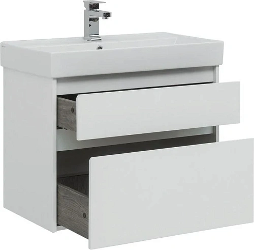 Тумба с раковиной Aquanet Nova Lite 75 белый (2 ящика) 00242272 + 00242338 Тумба с раковиной Aquanet Nova Lite 75 белый (2 ящика) 00242272 + 00242338