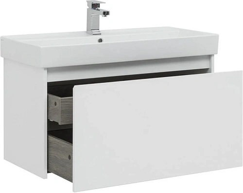 Тумба с раковиной Aquanet Nova Lite 90 белый (1 ящик) 00242257 + 00242906 Тумба с раковиной Aquanet Nova Lite 90 белый (1 ящик) 00242257 + 00242906