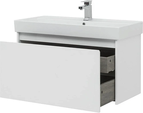 Тумба с раковиной Aquanet Nova Lite 90 белый (1 ящик) 00242257 + 00242906 Тумба с раковиной Aquanet Nova Lite 90 белый (1 ящик) 00242257 + 00242906