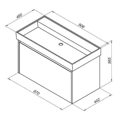 Тумба с раковиной Aquanet Nova Lite 90 дуб рошелье (1 ящик) 00242269 + 00242906 Тумба с раковиной Aquanet Nova Lite 90 дуб рошелье (1 ящик) 00242269 + 00242906