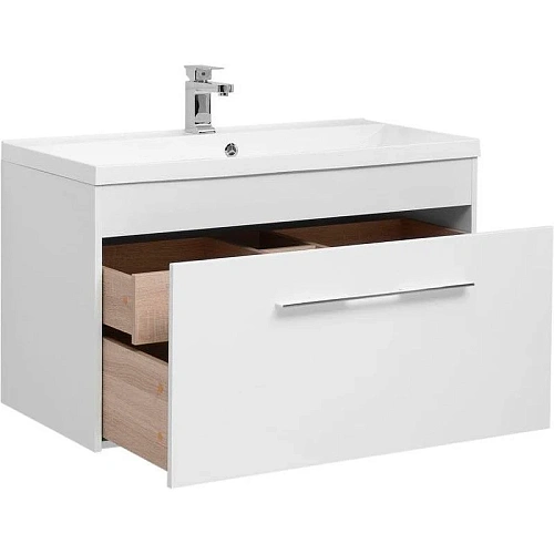 Тумба с раковиной Aquanet Августа 100 белый (ручка хром) 00287687 Тумба с раковиной Aquanet Августа 100 белый (ручка хром) 00287687