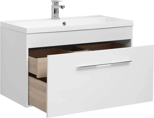 Тумба с раковиной Aquanet Августа 100 белый 00210019+00204096 Тумба с раковиной Aquanet Августа 100 белый 00210019+00204096