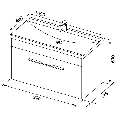 Тумба с раковиной Aquanet Августа 100 дуб сонома 00210021+00204096 Тумба с раковиной Aquanet Августа 100 дуб сонома 00210021+00204096
