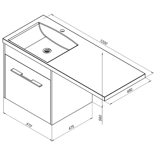 Тумба с раковиной Aquanet Августа 120 R дуб сонома 00210027 + 00239568 Тумба с раковиной Aquanet Августа 120 R дуб сонома 00210027 + 00239568