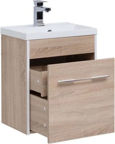 Тумба с раковиной Aquanet Августа 50 дуб сонома 00210025+00204095 Тумба с раковиной Aquanet Августа 50 дуб сонома 00210025+00204095