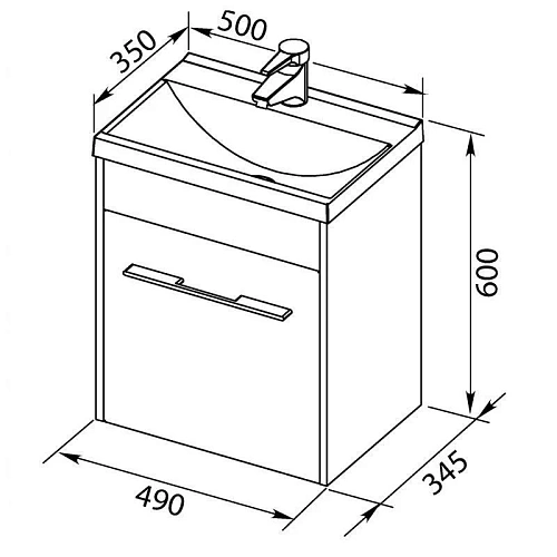 Тумба с раковиной Aquanet Августа 50 дуб сонома 00210025+00204095 Тумба с раковиной Aquanet Августа 50 дуб сонома 00210025+00204095