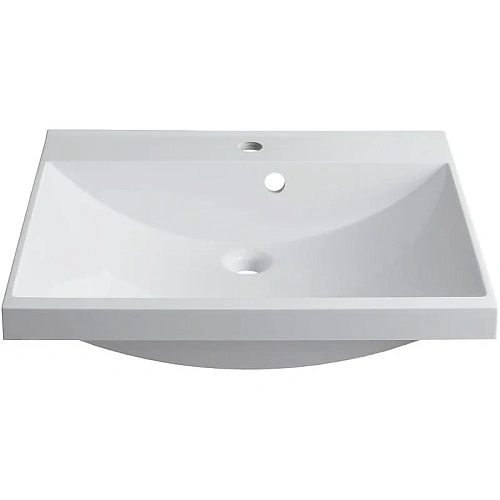 Тумба с раковиной Aquanet Августа 58 белый (ручка хром) 00287691 Тумба с раковиной Aquanet Августа 58 белый (ручка хром) 00287691