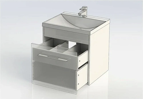 Тумба с раковиной Aquanet Августа 58 белый (ручка хром) 00287691 Тумба с раковиной Aquanet Августа 58 белый (ручка хром) 00287691