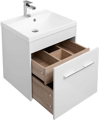 Тумба с раковиной Aquanet Августа 58 белый 00210026+00204117 Тумба с раковиной Aquanet Августа 58 белый 00210026+00204117