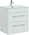 Тумба с раковиной Aquanet Августа 60 белый (ручка хром) 00281155 Тумба с раковиной Aquanet Августа 60 белый (ручка хром) 00281155